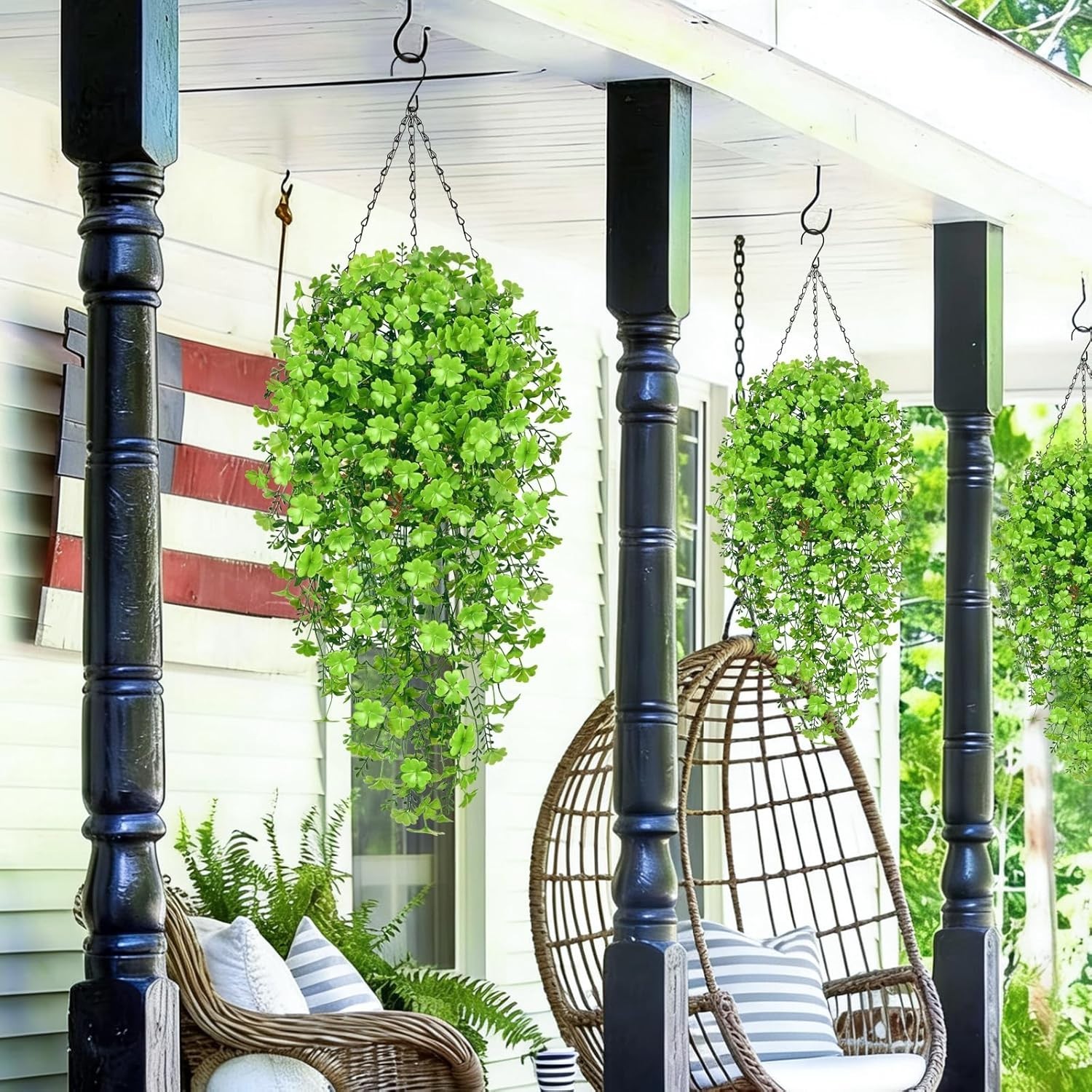 4pcs Fade Resistant Artificial Hanging Plants for Home and Office Aesthetics