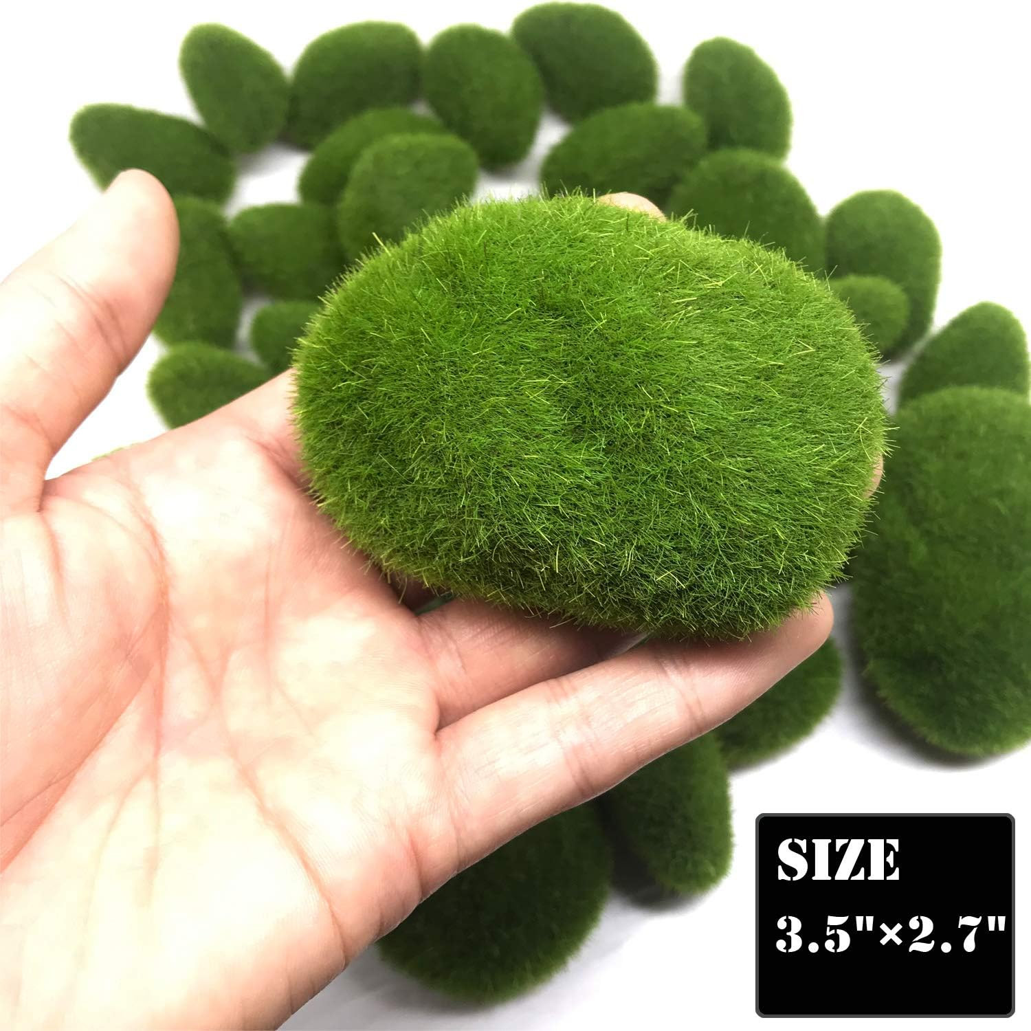 Artificial Moss Rocks 30 Pcs Green Foam Stones For Floral Arrangements Craft
