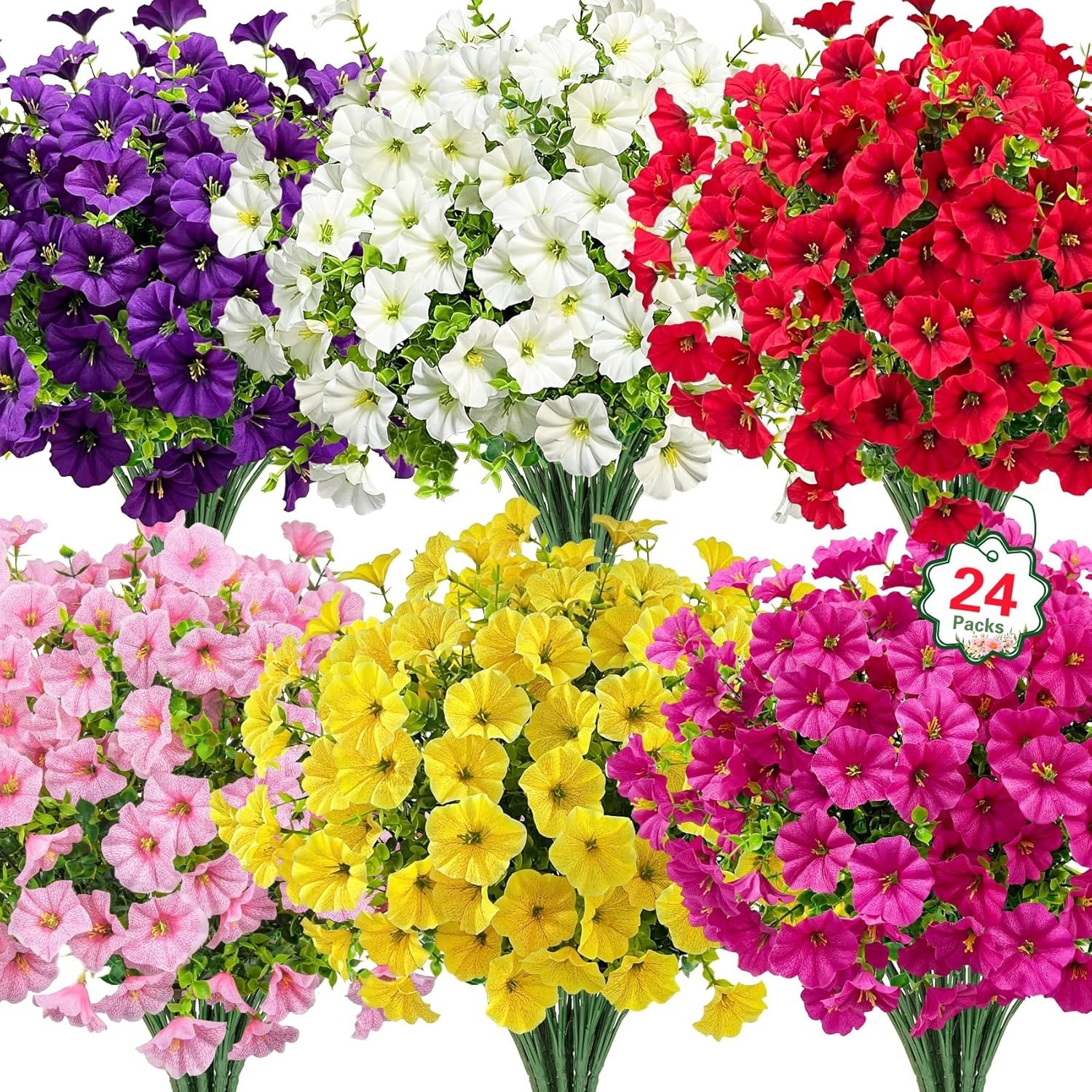 Click to see full view 2+ VIDEO Ouddy Decor 24 Bundles Artificial Flowers