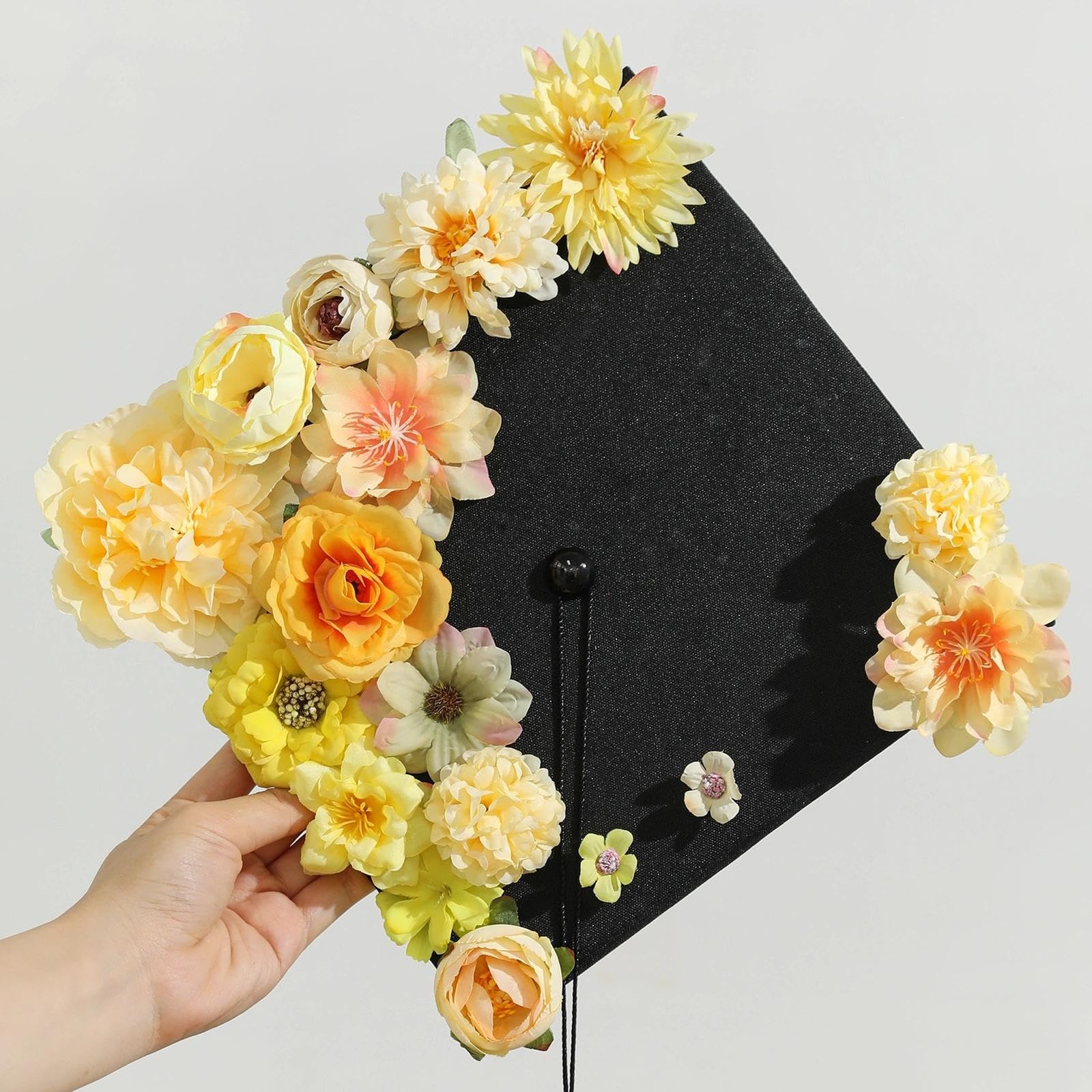 48 PCS Artificial Flower Heads Combo Yellow Silk Bulk Faux Rose Wedding Decor