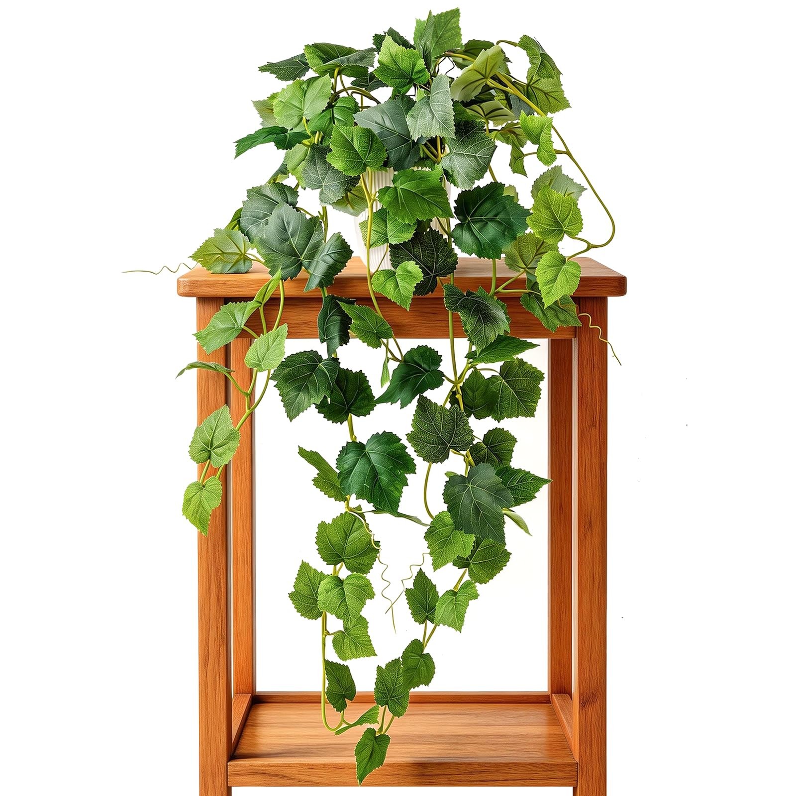 34in Fake Hanging Plants, Artificial Silk Ivy Vines with White Pots, Artifici…