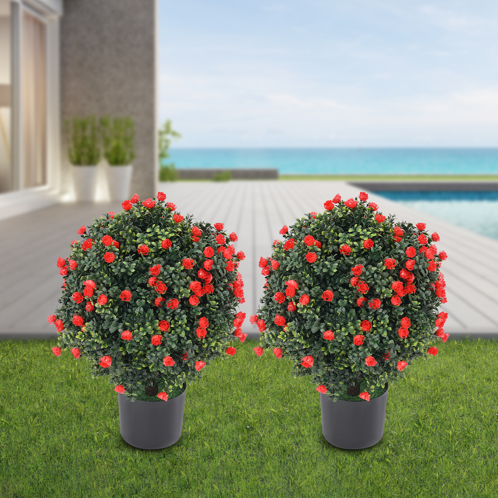 Artificial Potted Bushes Artificial Potted Plants UV Resistant Potted Plants USA