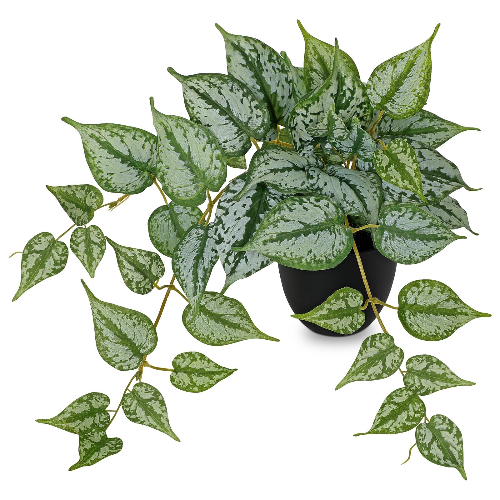 Artificial Potted Silk Ivy Vine Plants Faux Greenery Home Office Decor 17.7 In