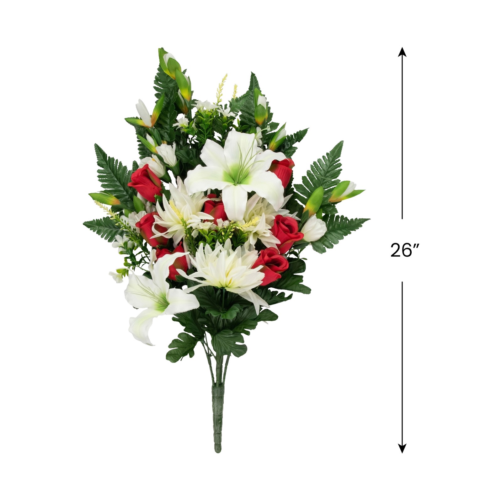 Allstate 26″ Dahlia, Lily and Rose Artificial Silk Floral Half Bouquet