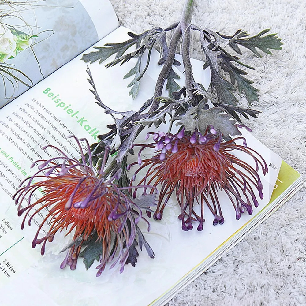 Festival Garland Fake Crab Claw 2 Fork Pincushion Artificial Flowers For Home