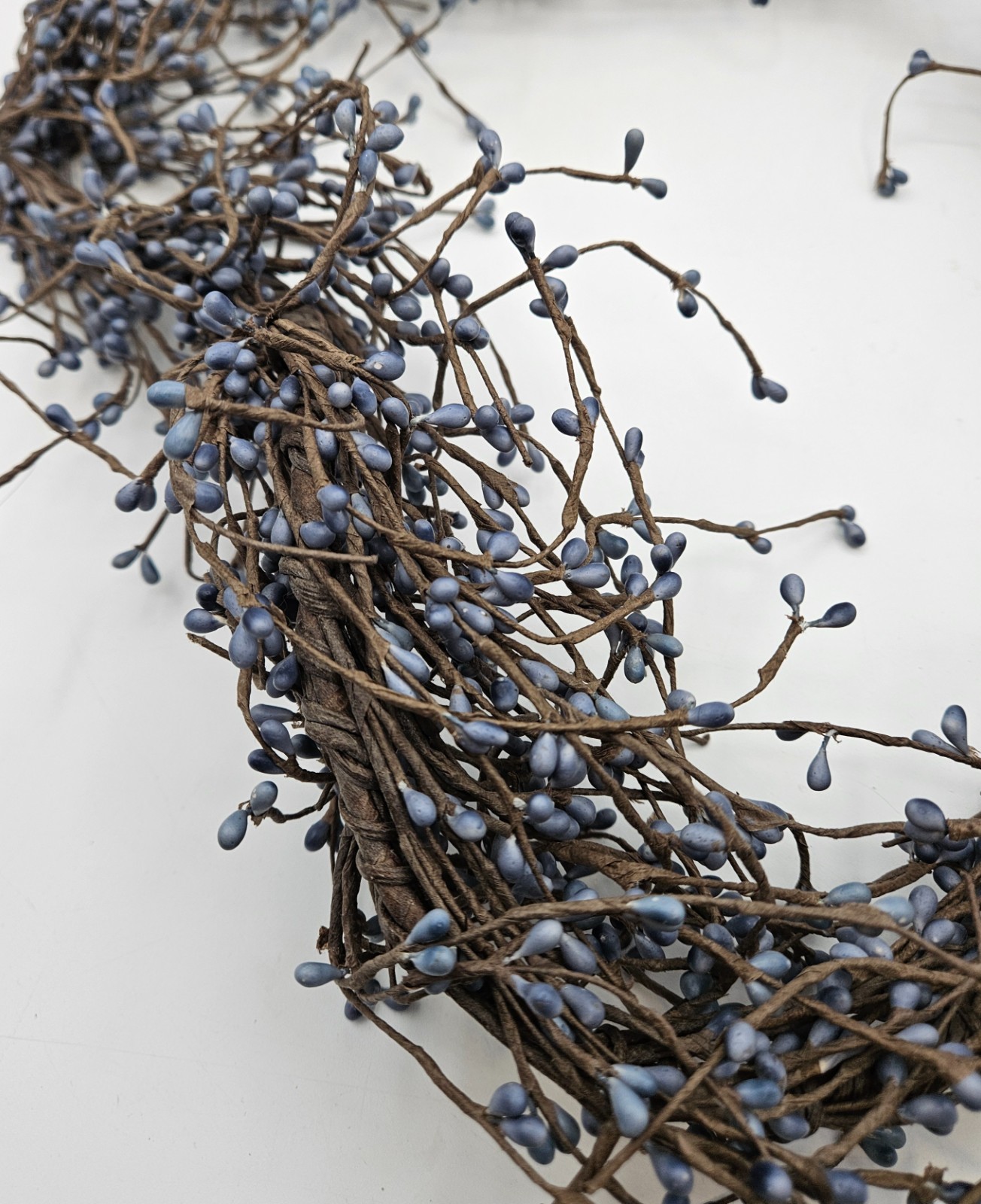Country Blue Primitive Rustic Farmhouse Pip Berry Garland 48″