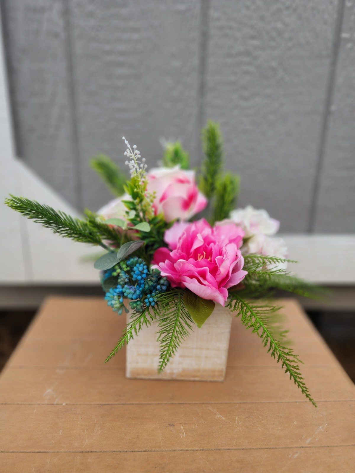 The Demi Princess Rose, Peony & Hydrangea Centerpiece Elegant Spring Floral