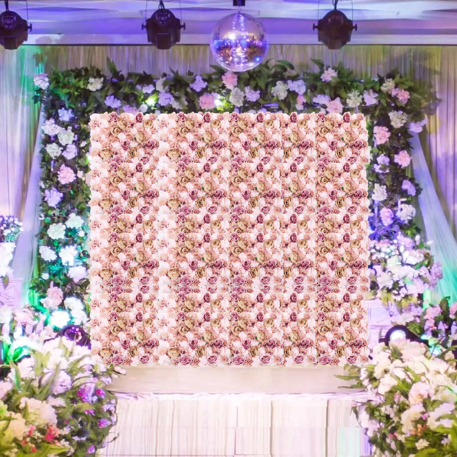60x40cm Silk Rose Artificial Flower Wall Panel Wedding Party Backdrop Decoration