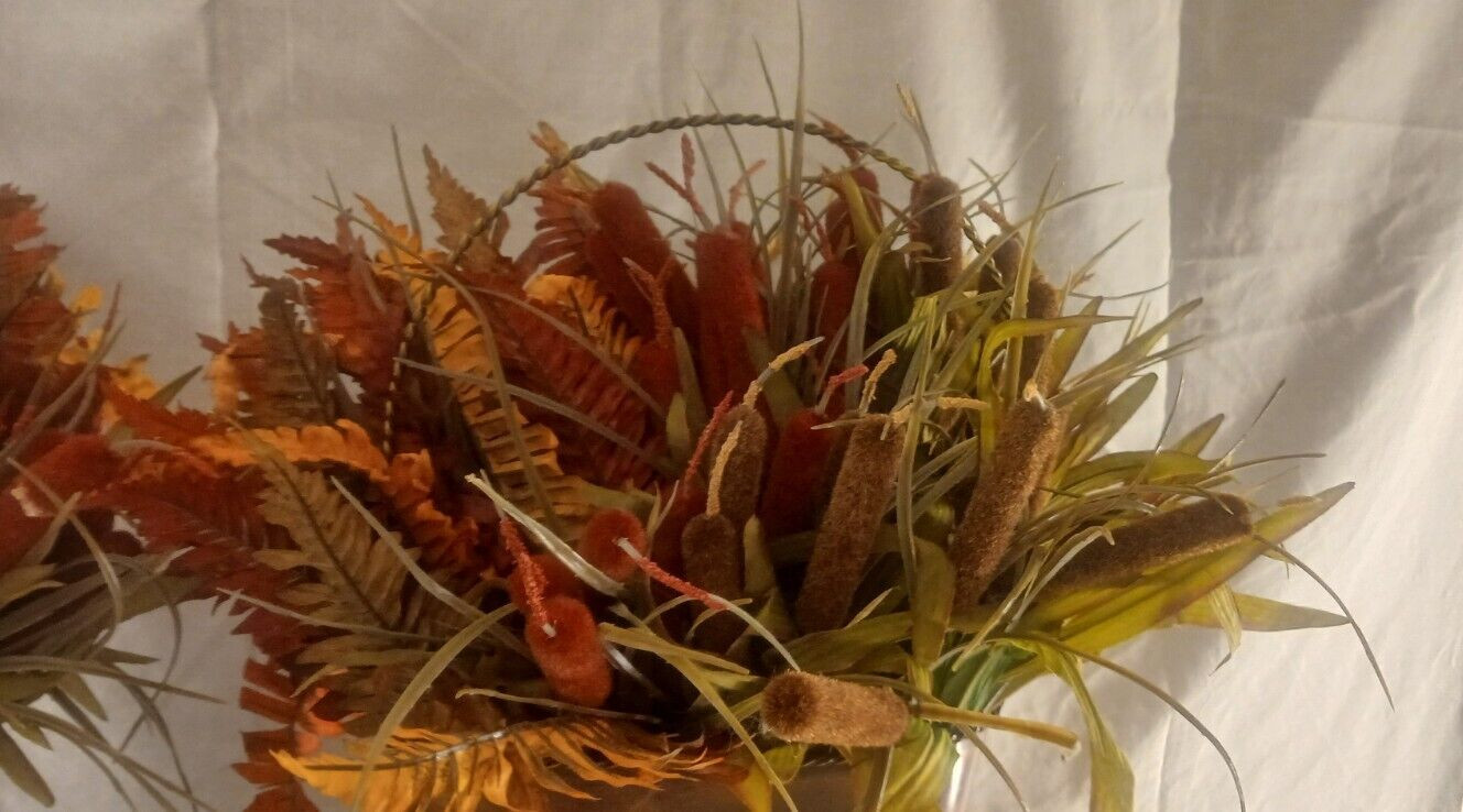 Fall Flower Arrangement Center Piece Vase Autumn Thanksgiving Pinecones Set of 2
