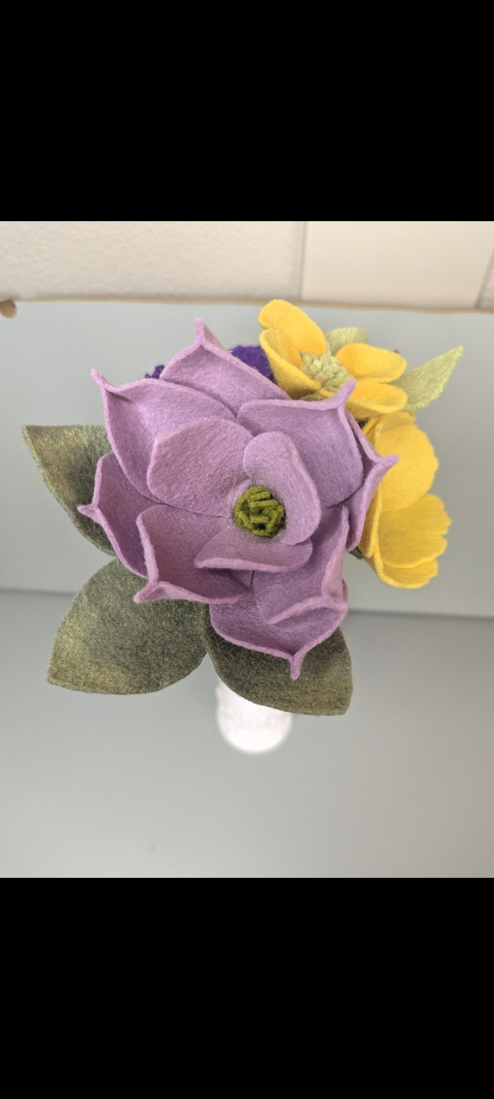 Beautiful Hand Cut Wool Blend Felt Flower Bouquet Gift Wrapped/Great Gift Idea!