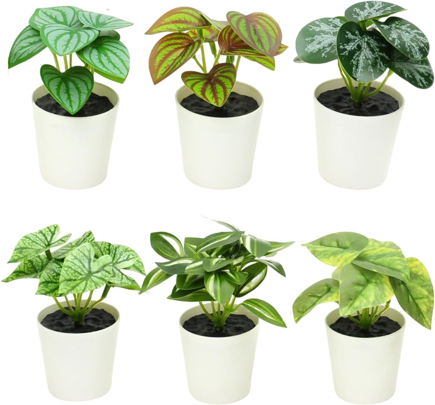 6 Pack Fake Plants for Room Decor,Mini Artificial Potted Plants for Home Office