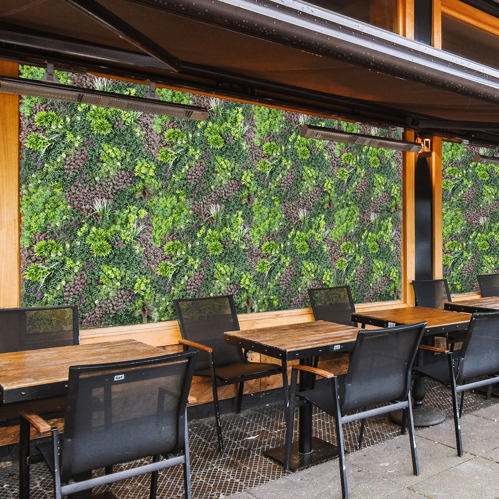 40 x 40″ Artificial Plants Mats 3D Mixed Greenery Bushes Wall Hedge Decor Panel