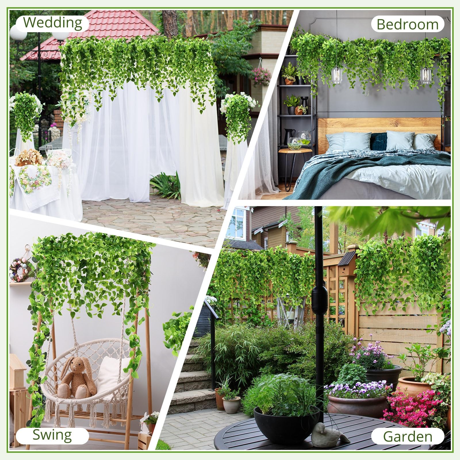 36 Pcs Artificial Hanging Plants 3.6FT Fake Hanging Plants for Living Room, F…