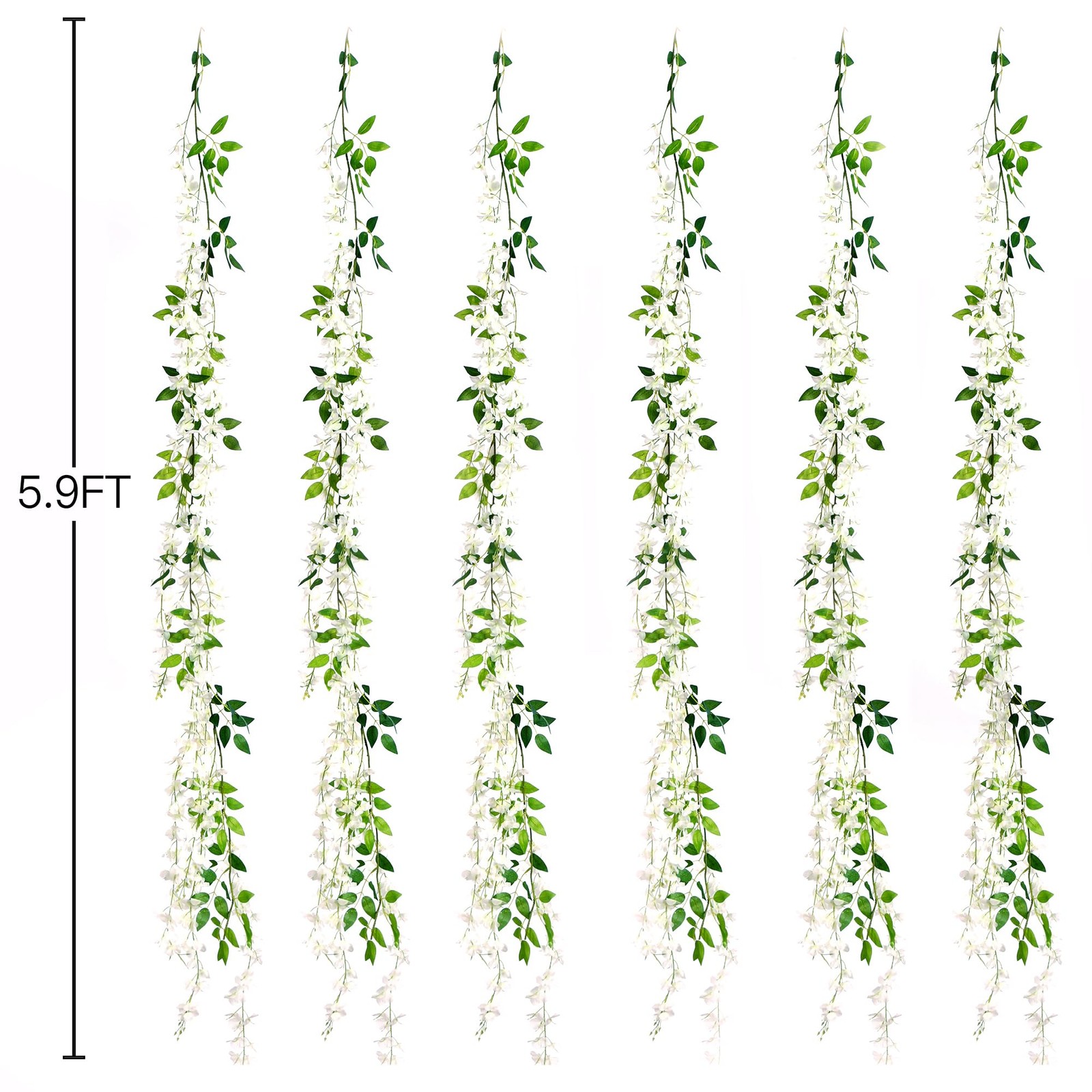 Sggvecsy 6Pcs Wisteria Garland Artificial Flowers Garland Fake Hanging Wister…
