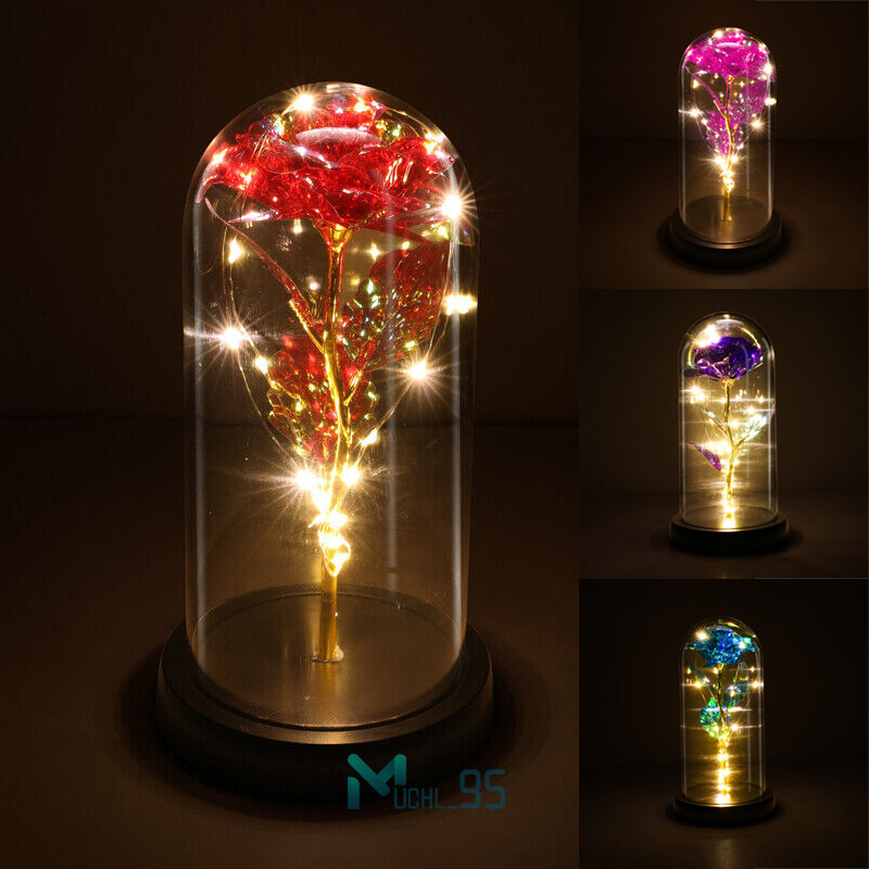 Rose Flower In Glass Gifts For Women Wife Her Valentine Girlfriend Birthday Gift