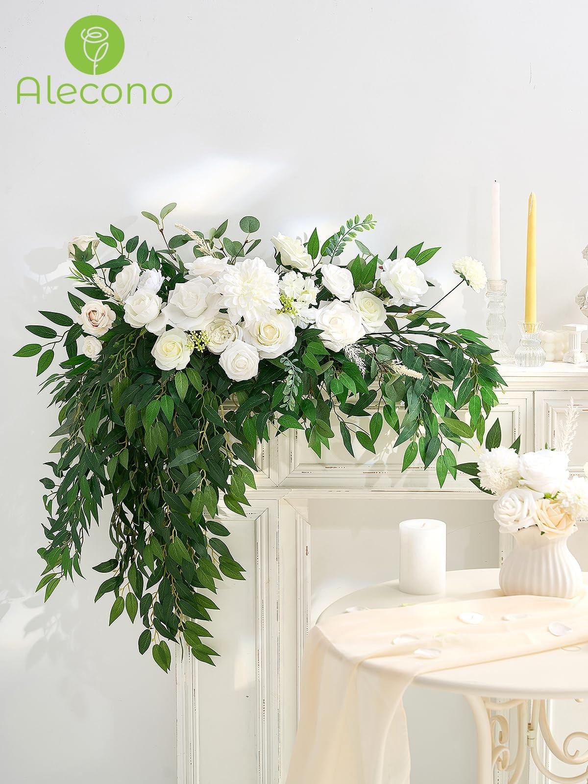 Artificial Flowers White Silk Fake Flowers For DIY Wedding Bridal Bouquets