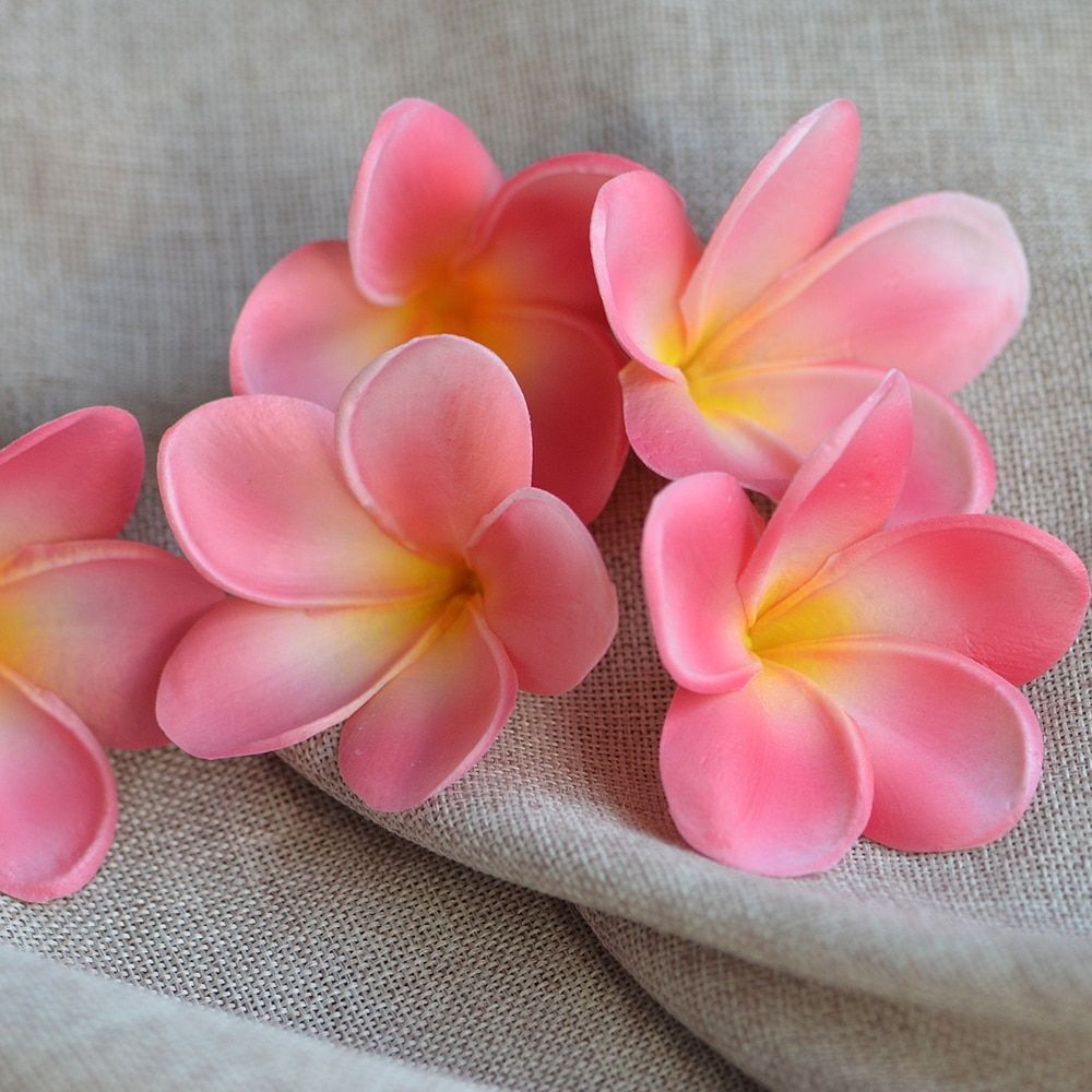 Hawaiian Fake Plumeria Foam Flower Heads Beach Wedding Home Party Decorations 10