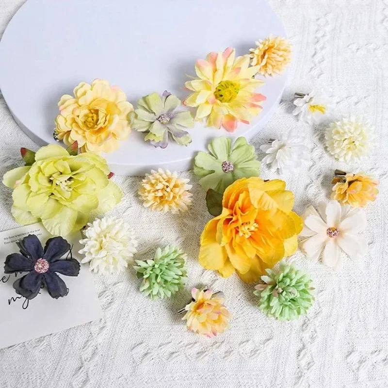 3/21Pcs Mixed Artificial Flowers Silk Rose Fake Flowers for Home Room Wedding De