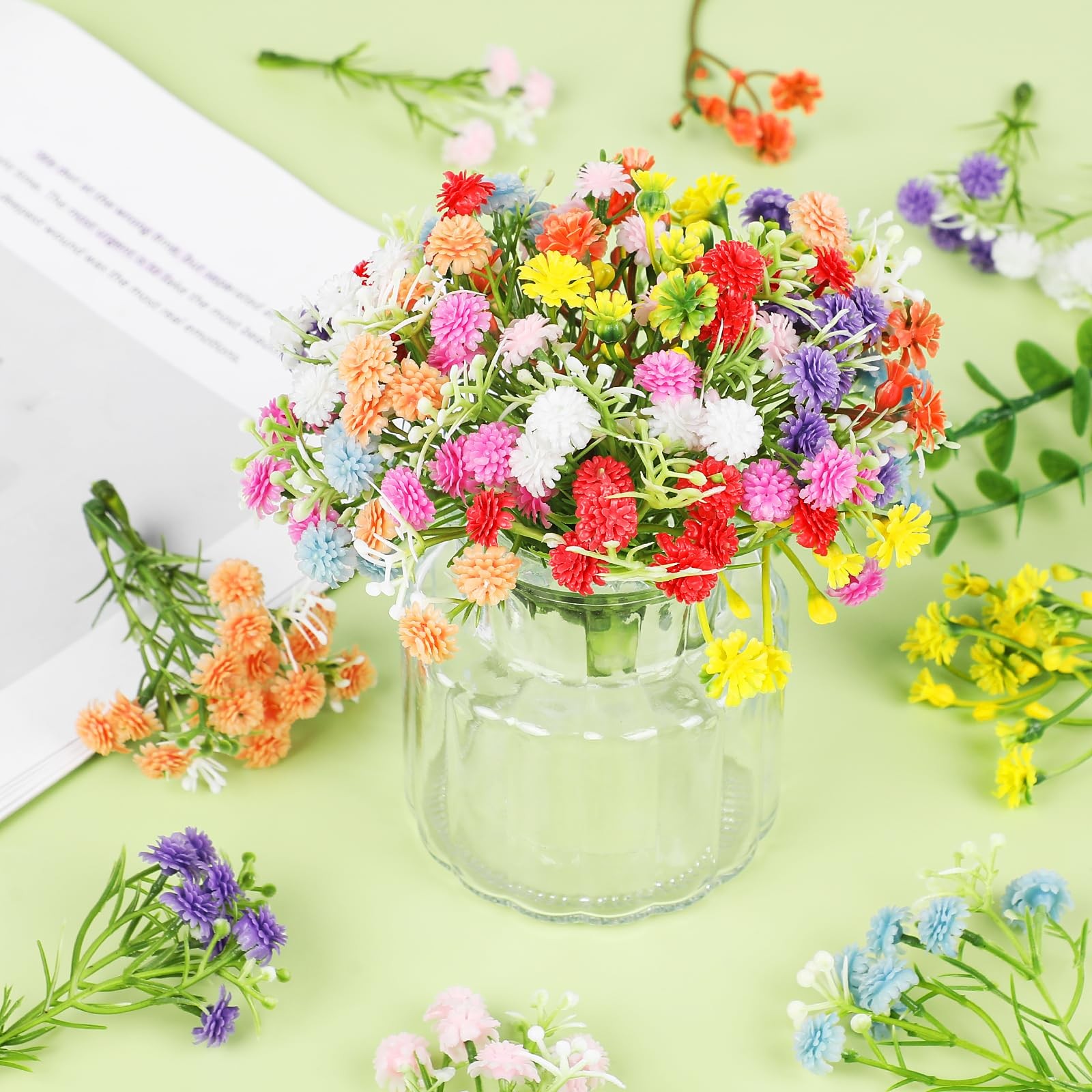 Mini Artificial Flower Bouquets, 72 Pcs Small Plastic Simulation Flower for M…