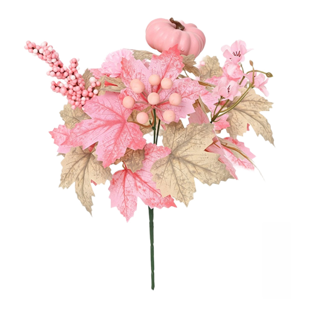 Silk Floral For Bouquet with Matte Pink Pumpkin Fade Resistant Materials