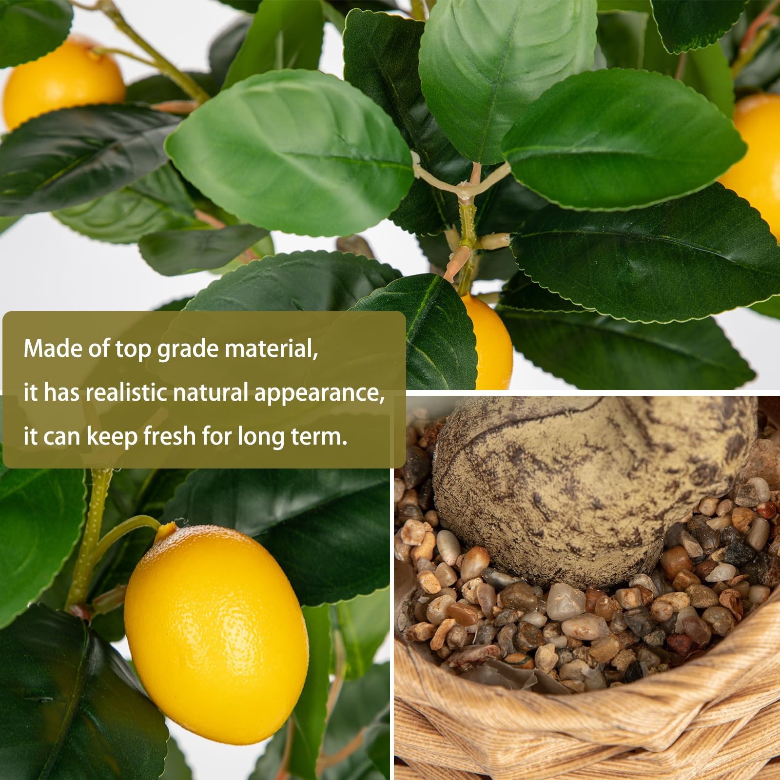 Artificial Potted Plants 17.3 inches Small Fake Lemon Tree Artificial Lemons …