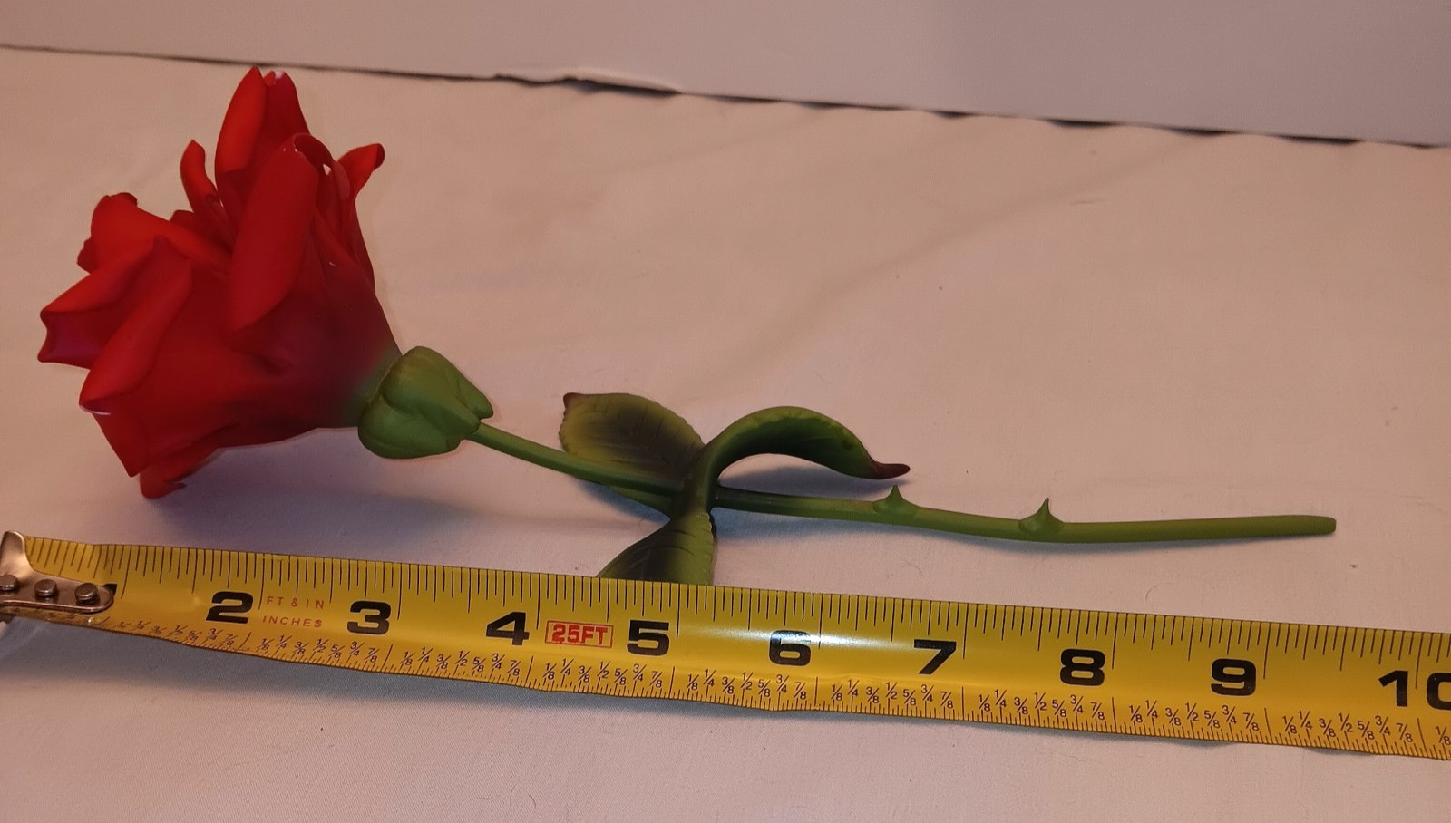 Vtg Capodimonte Red Rose on Stem Romantic Decor Made in Italy