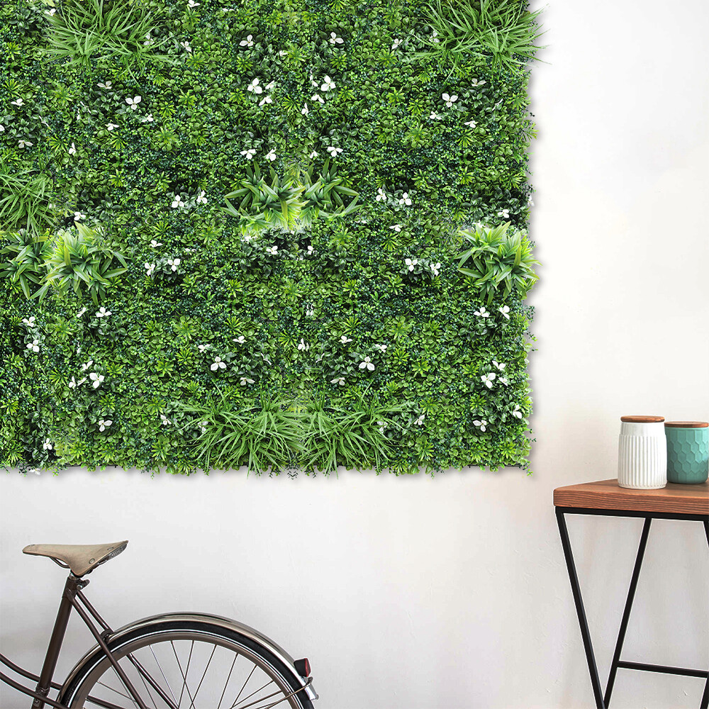 40″x 40″ Artificial 3D Faux Ivy Fence Mixed Panel Mat Wall Fence Hedge Decor #02