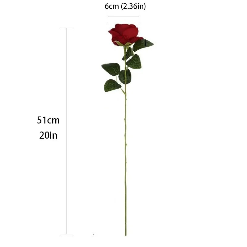 Artificial Rose Flowers Realistic Faux Rose Stems Wedding Home Party Decor 20PC