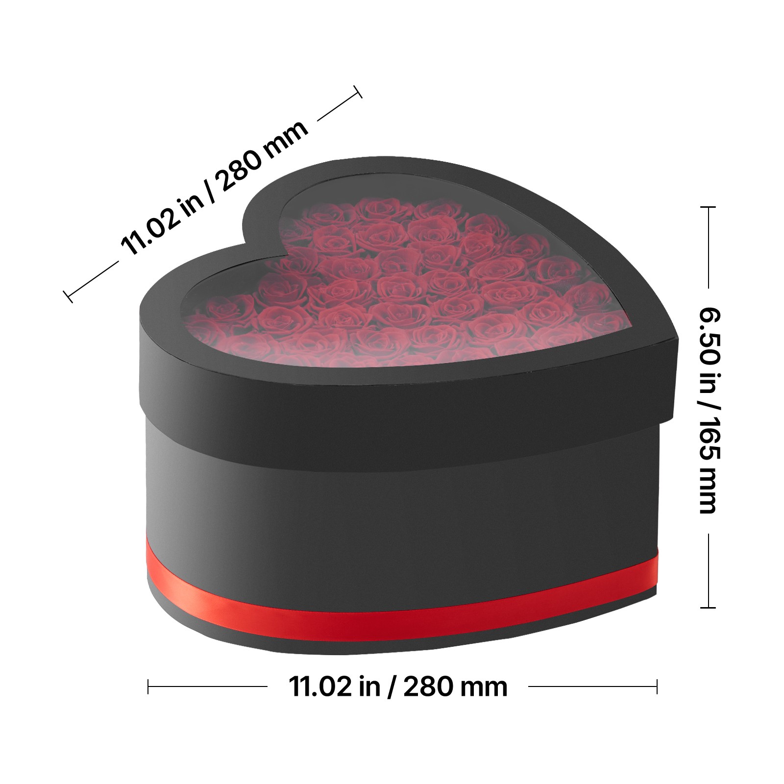 Uimoso Heart-Shaped Box with 50 Preserved Roses – Eternal Red Bouquet