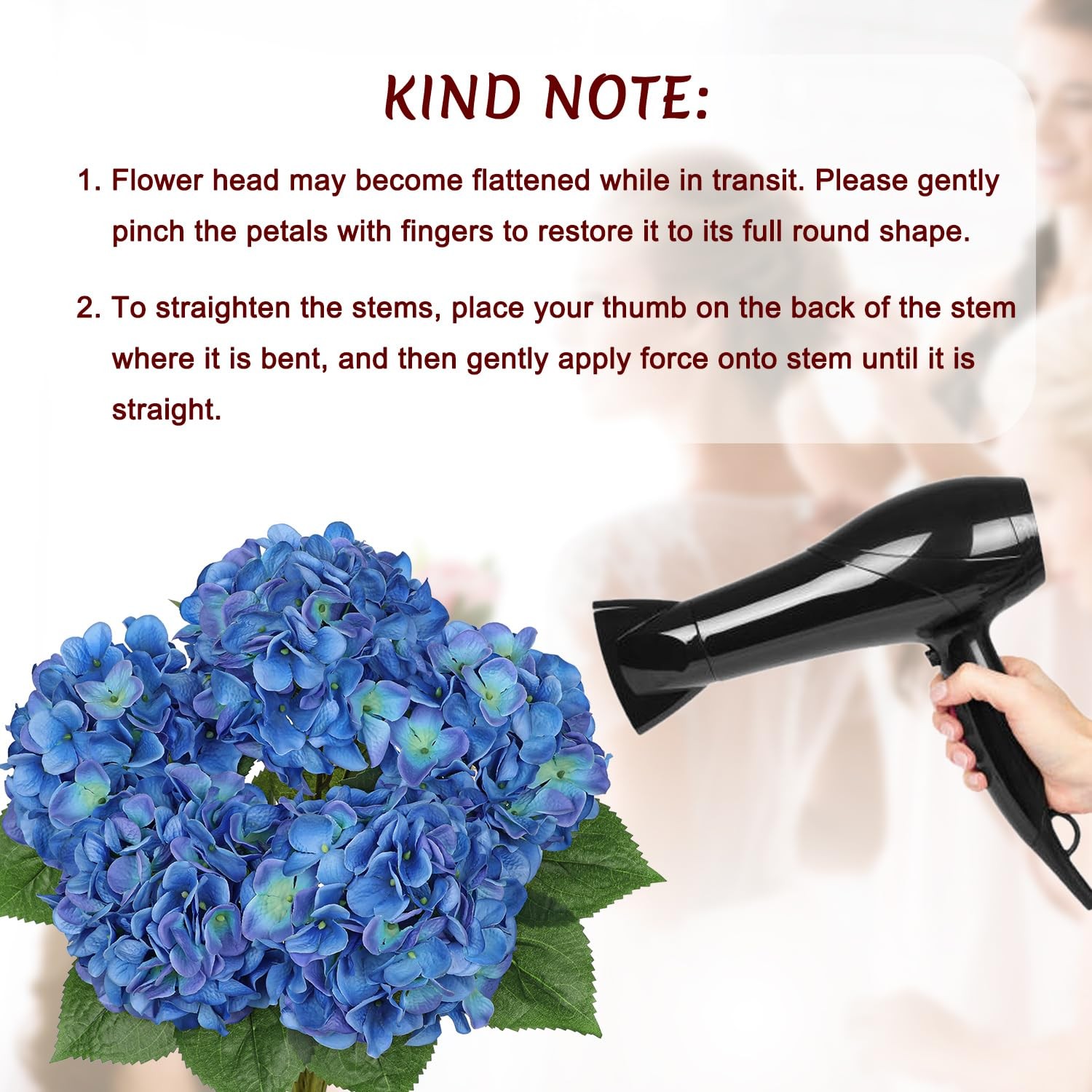 Hydrangea Artificial Flowers Large Artificial Dark Blue Hydrangeas Silk Flowe…