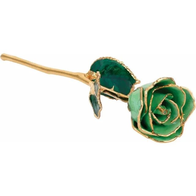 Genuine 24K Gold Green Rose