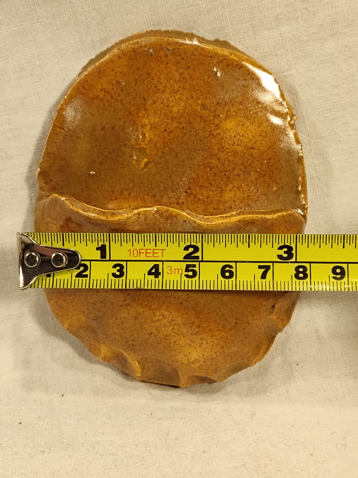 Hand Made Pottery Wall Pocket Brown Glaze For Dried Flowers