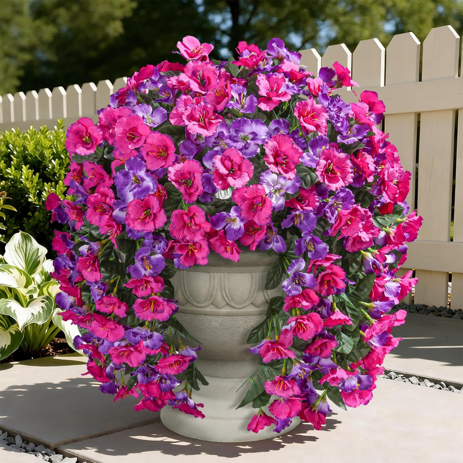 Fake Hibiscus Artificial Hanging Flowers Plants for Outdoors Decoration, 2pcs…