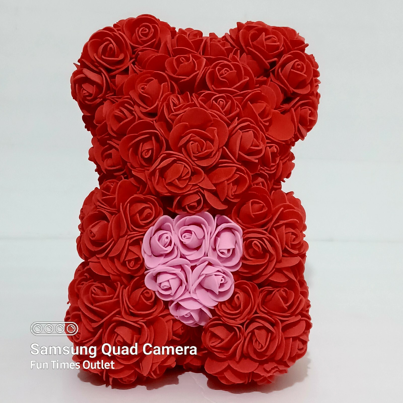 Rose Bear Roses Red Pink 9″ Valentines Foam Flower Romantic Anniversary Gift