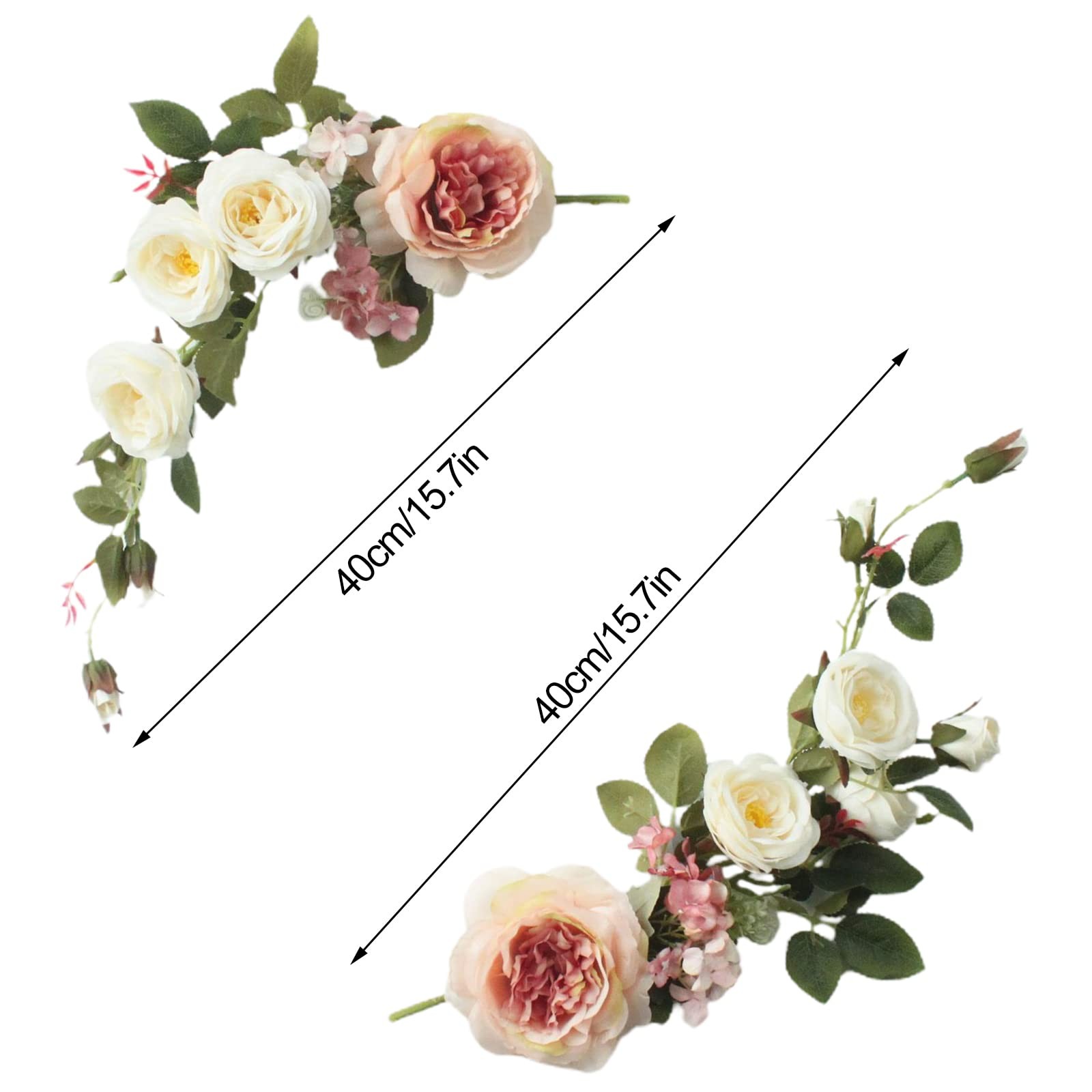 2Pcs Artificial Peony Flower Swag 16in Decorative Swag with Eucalyptus Leaves…