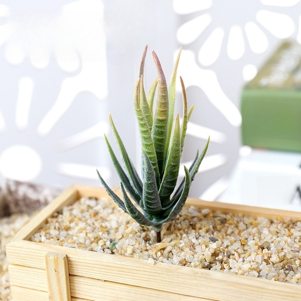 PVC Fake For zebra Aloe Plant for DIY Interior Wall Decor Home Office 12cm Tall