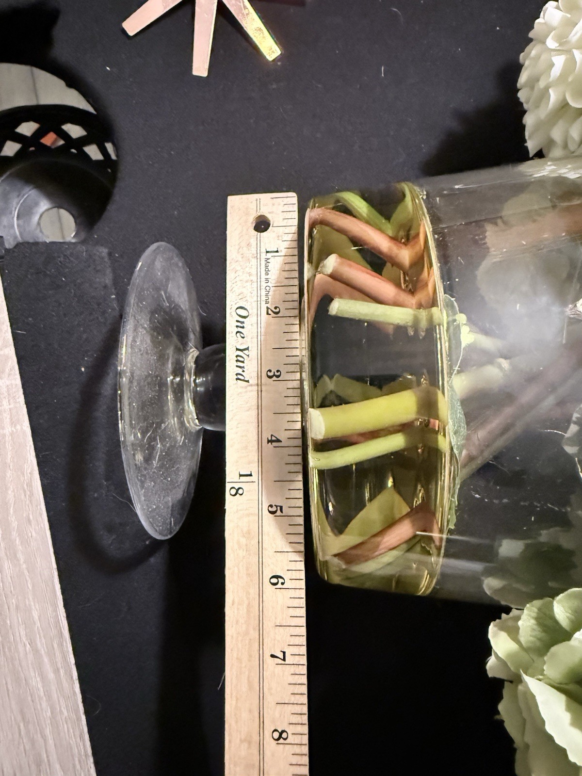 MARTHA STEWART hugh end real touch faux floral bouquet in glass pedestal bowl