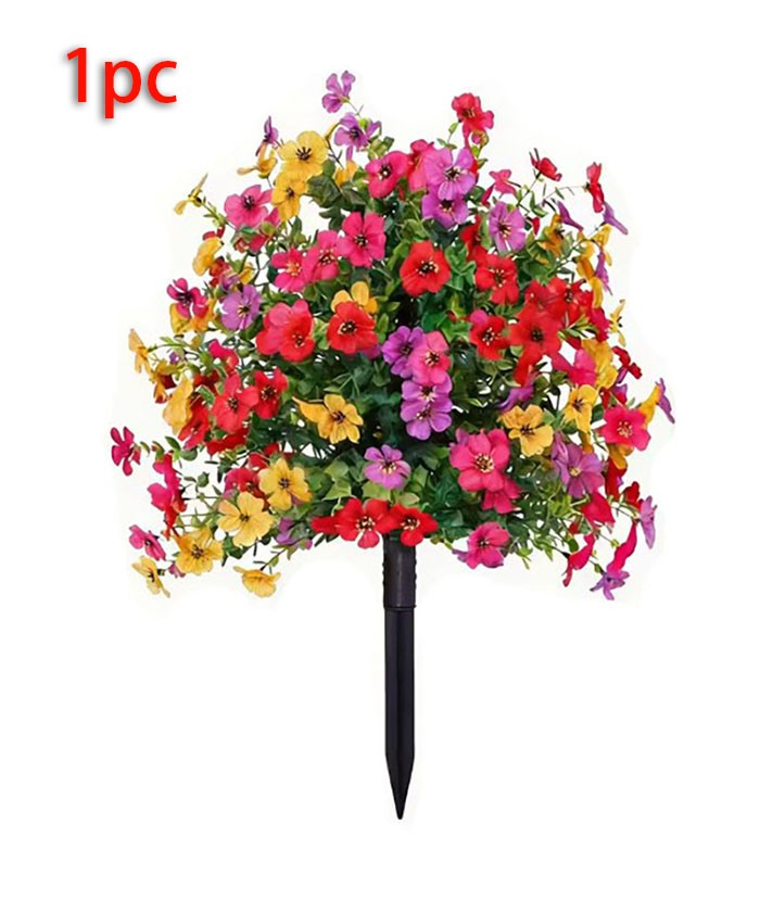 Artificial Violet Flowers with Ground Spike Fake Plants Garden Patio Yard Decor