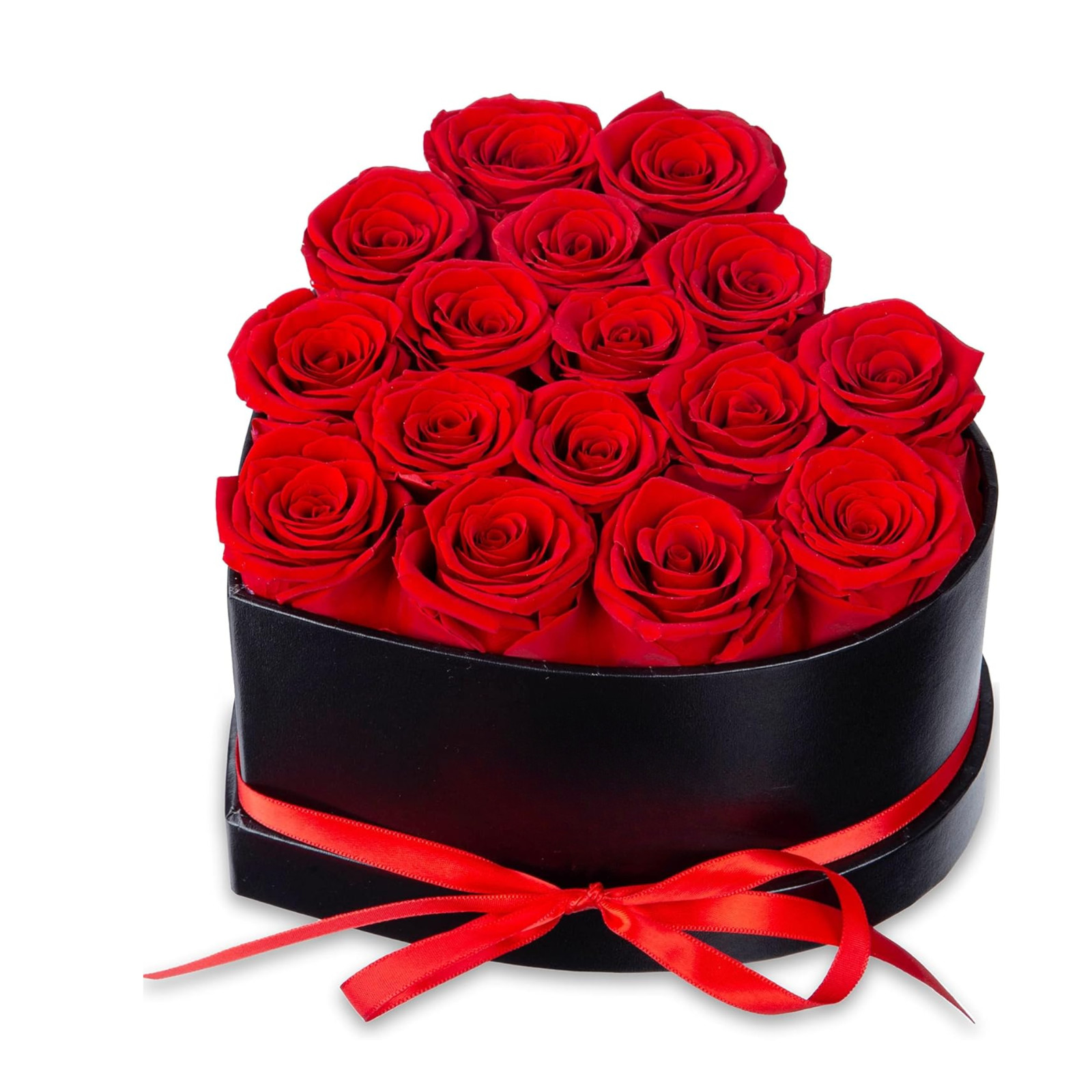 16 Real Preserved Roses Heart Shaped Box Gift for Mothers day