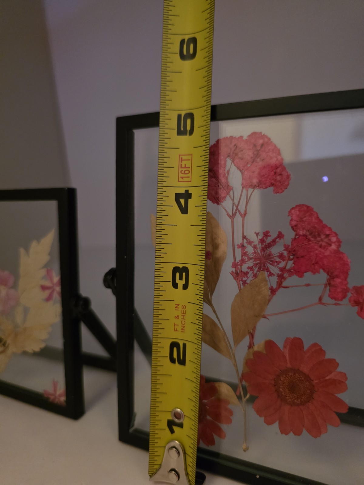 Real Pressed Flower Framed Art Easel