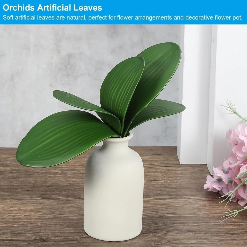 8 Inch Green Faux Orchid Leaves Real Touch Phalaenopsis Artificial 1pc