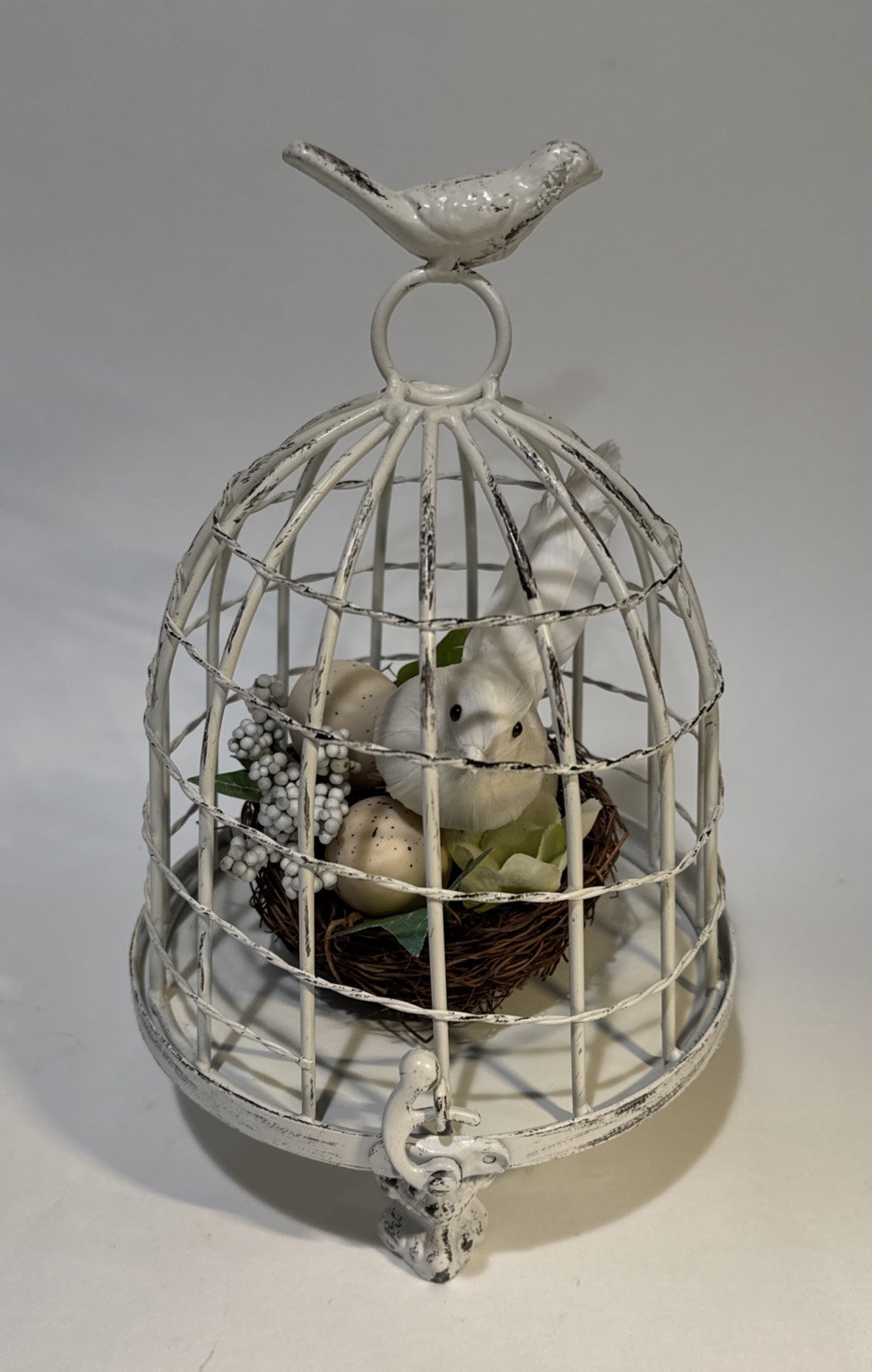 9″ Shabby Chic Decorative Birdcage Removable Nest Bird Display Farmhouse Decor