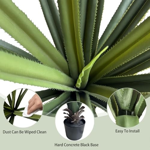 3FT Artificial Agave Plant – Realistic Faux Spiked Agave Plants,Artificial 3ft