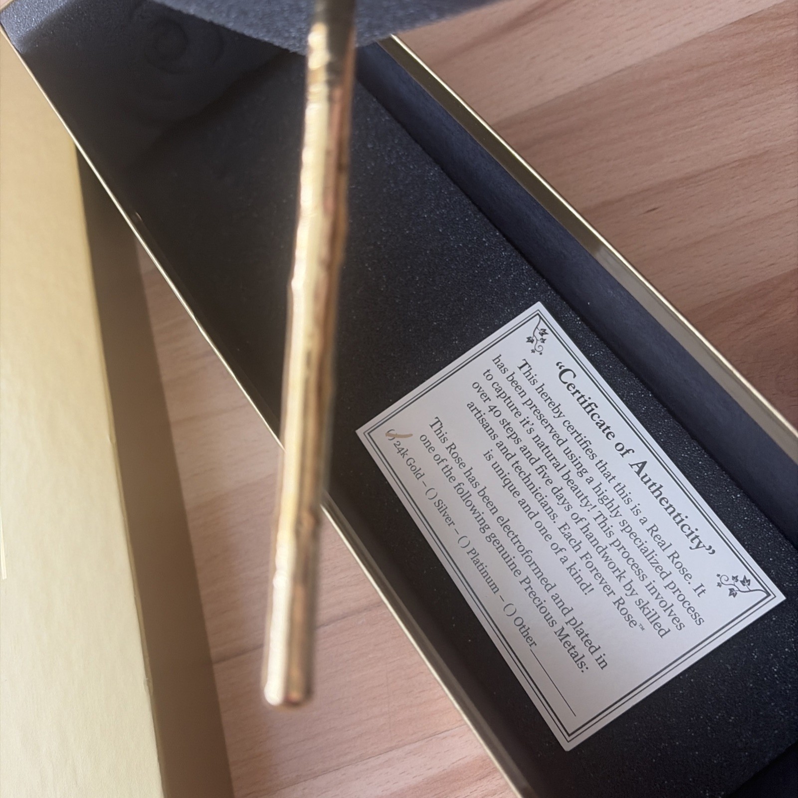 24k Gold Dipped Real Forever Rose with Gift Box & warranty Card Vintage NEW