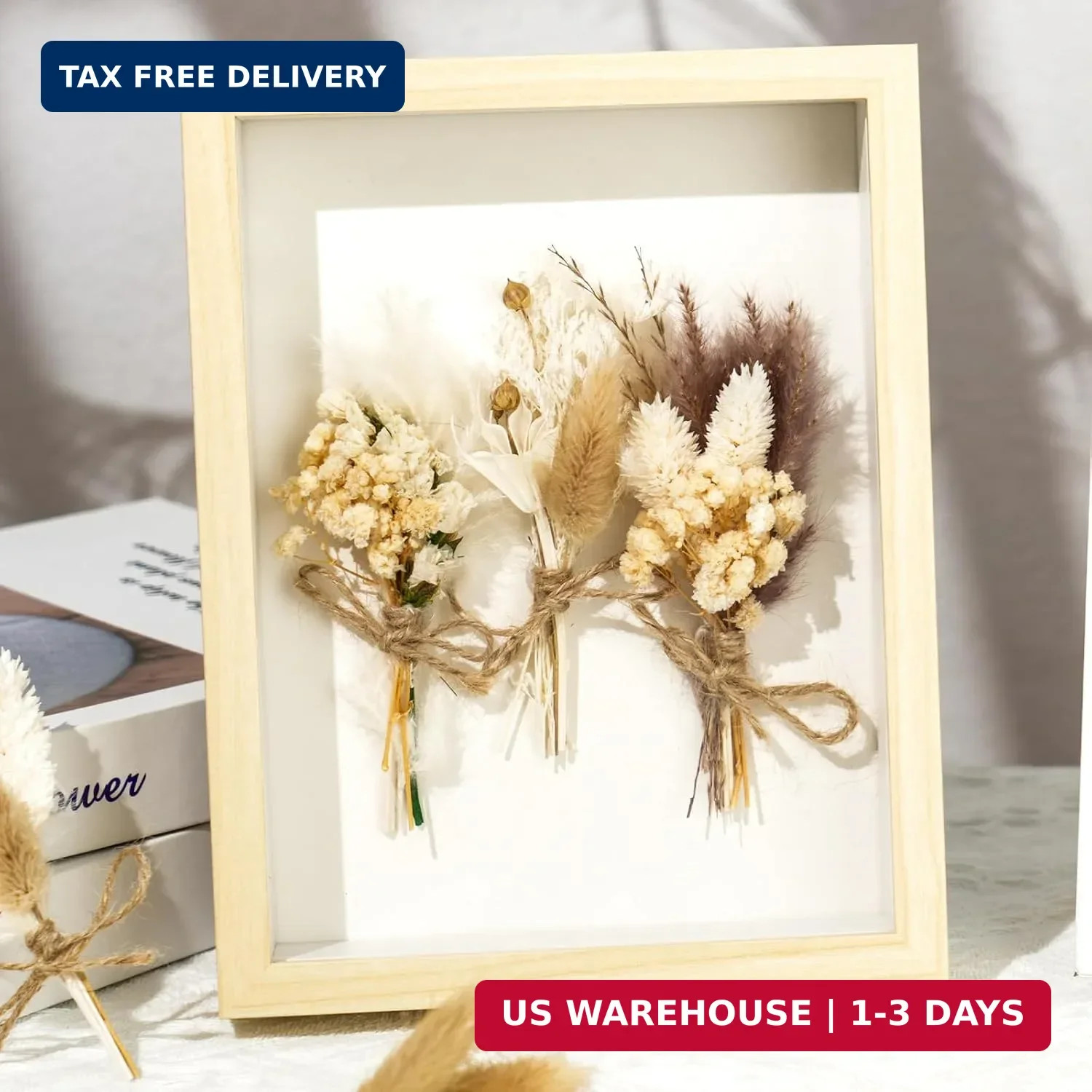 12 Pack Dried Flower Bouquet Mini Natural Pampas Grass for Crafts Small Dried Em
