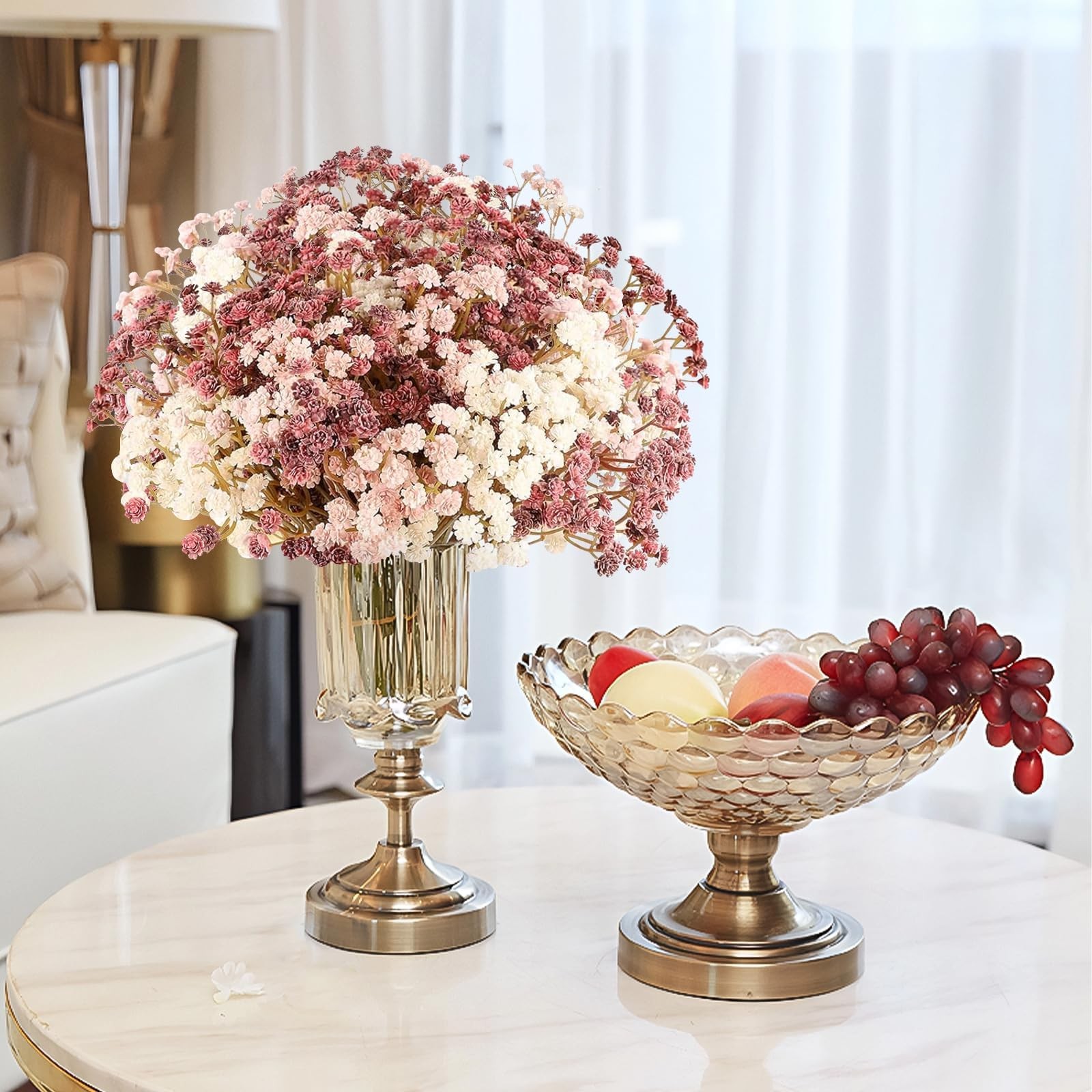 N&T NIETING Baby Breath Flowers Fall Flowers10Pcs Fake Gypsophila Plants Arti…