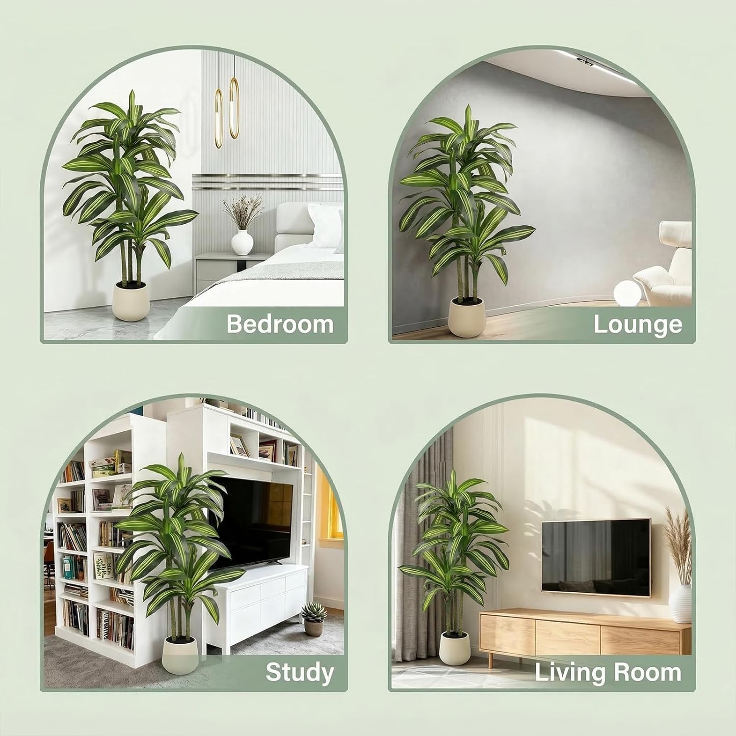 5FT Artificial Tree Dracaena Plant in Decorative Pot-Realistic Fake Plant Indoor