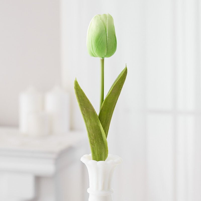 Package of 6 Realistic Spring Green Tulip 14-1/2″ Stems