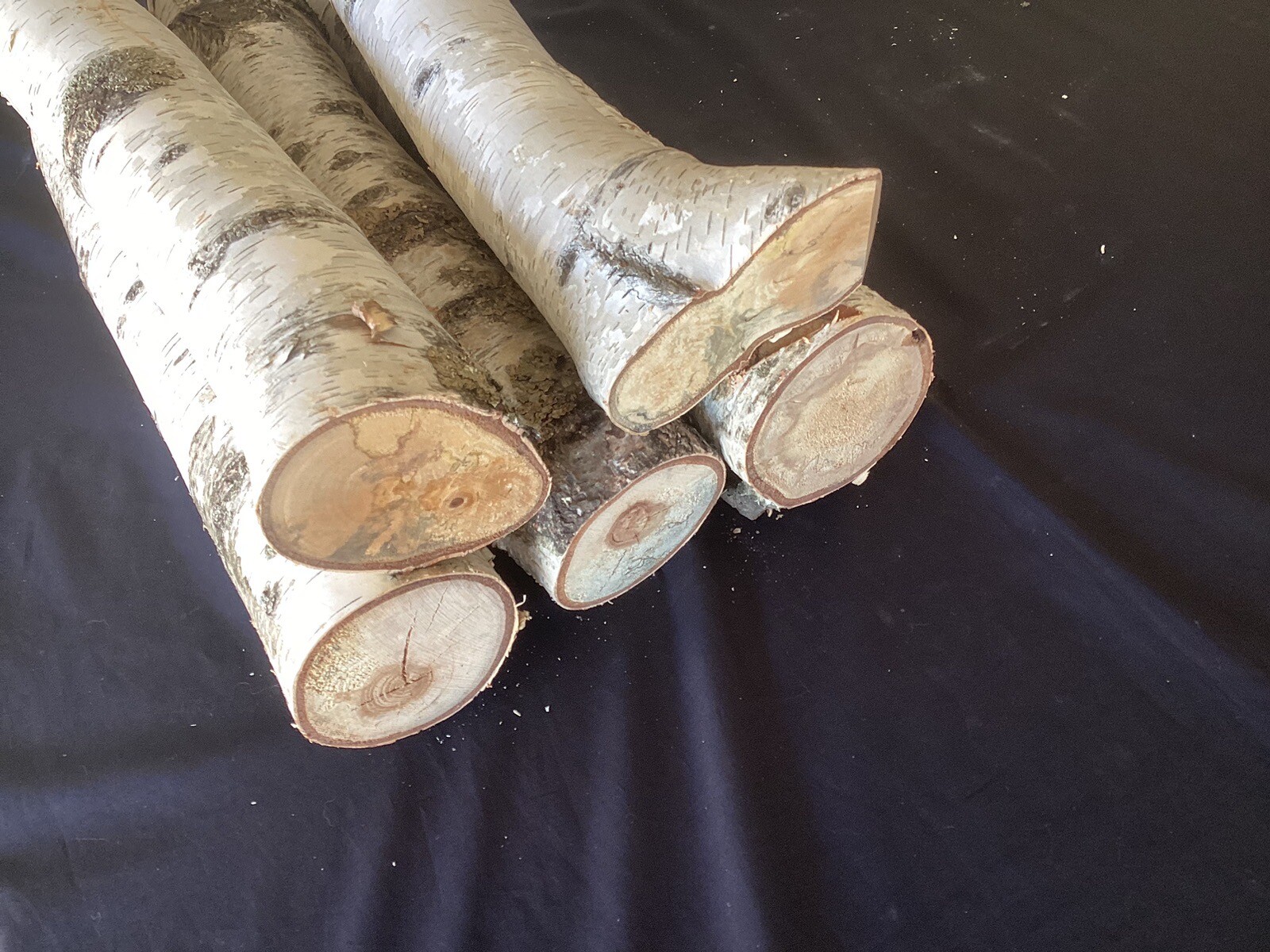 White Birch 5 Pc 18” Long Decorative Log Set ( 2 – 4”, 2 – 3”, 1 – 2 1/2” )