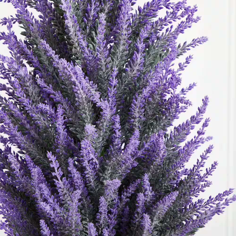 22 In. Lavender Artificial Plant in White Planter